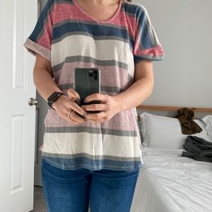 Colorful waffle blouse